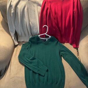 Children’s PLACE boys 7/8  Sweater Set - Green, Red, Gray